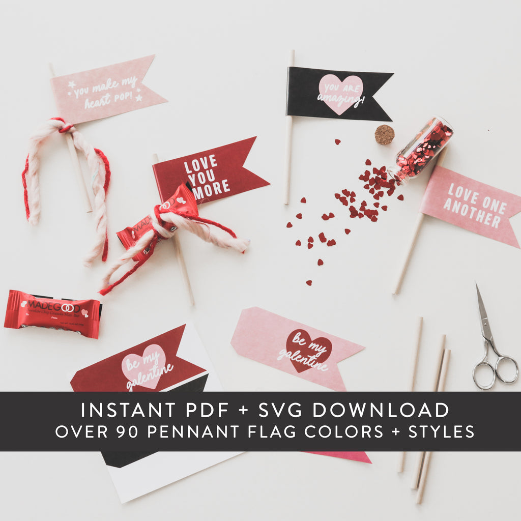 Printable Valentine Pencil Flags – Pchee